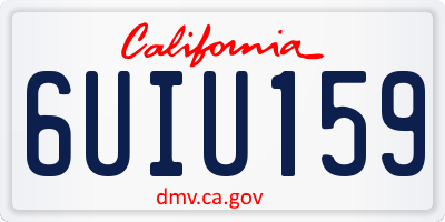 CA license plate 6UIU159
