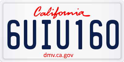 CA license plate 6UIU160