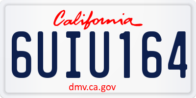 CA license plate 6UIU164