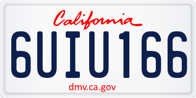 CA license plate 6UIU166