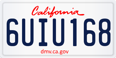 CA license plate 6UIU168