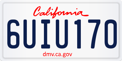 CA license plate 6UIU170