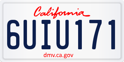 CA license plate 6UIU171