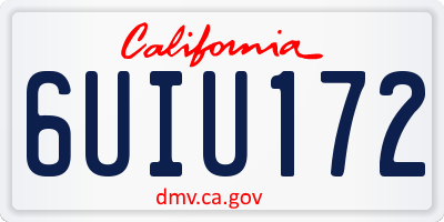 CA license plate 6UIU172