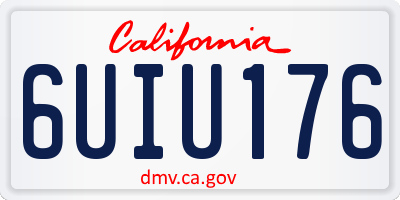 CA license plate 6UIU176