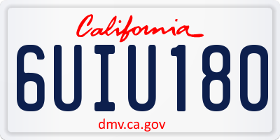 CA license plate 6UIU180