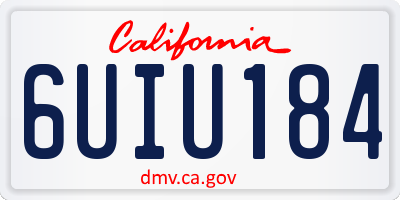 CA license plate 6UIU184