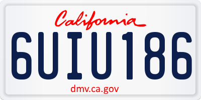 CA license plate 6UIU186
