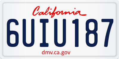 CA license plate 6UIU187