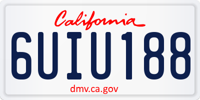 CA license plate 6UIU188