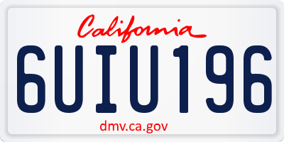 CA license plate 6UIU196