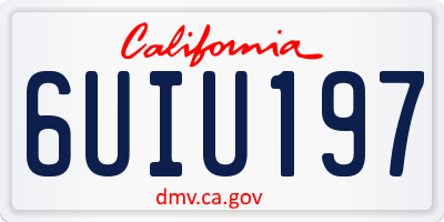 CA license plate 6UIU197