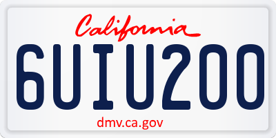 CA license plate 6UIU200