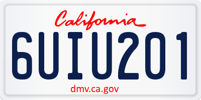 CA license plate 6UIU201