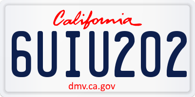 CA license plate 6UIU202