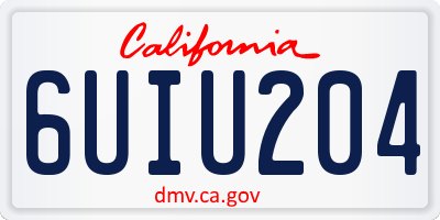CA license plate 6UIU204