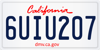 CA license plate 6UIU207