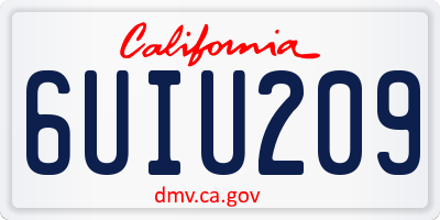 CA license plate 6UIU209