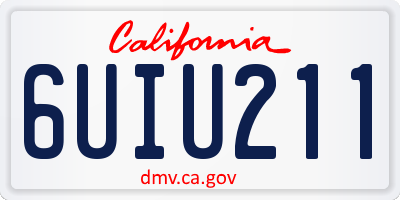 CA license plate 6UIU211