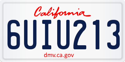 CA license plate 6UIU213