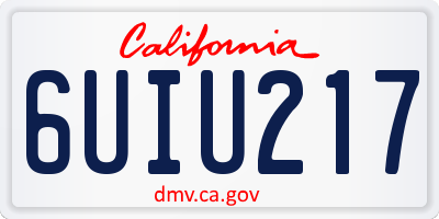 CA license plate 6UIU217