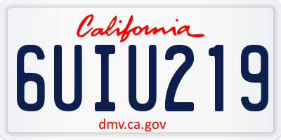CA license plate 6UIU219