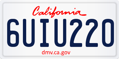 CA license plate 6UIU220