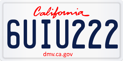 CA license plate 6UIU222
