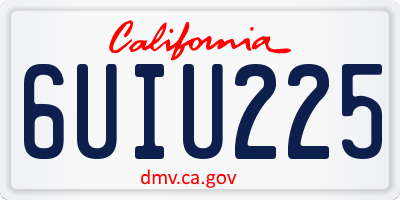 CA license plate 6UIU225
