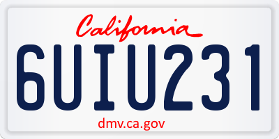 CA license plate 6UIU231