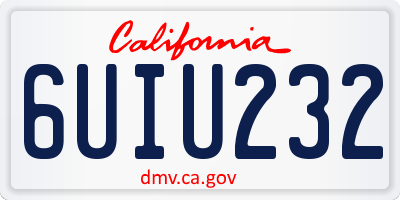 CA license plate 6UIU232