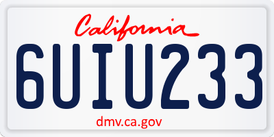 CA license plate 6UIU233