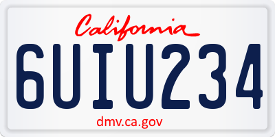 CA license plate 6UIU234