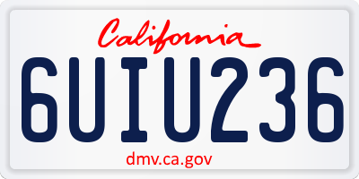 CA license plate 6UIU236