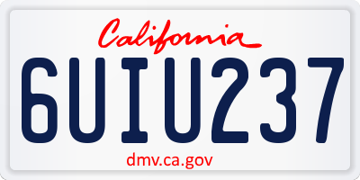 CA license plate 6UIU237