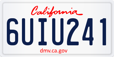 CA license plate 6UIU241