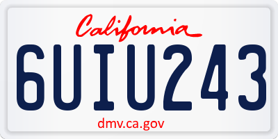 CA license plate 6UIU243