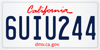 CA license plate 6UIU244