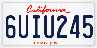 CA license plate 6UIU245