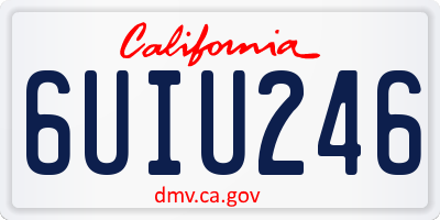 CA license plate 6UIU246