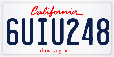 CA license plate 6UIU248