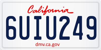 CA license plate 6UIU249