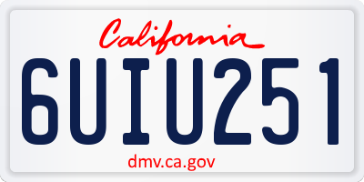 CA license plate 6UIU251