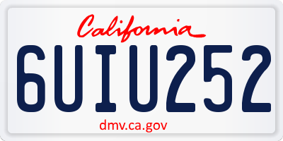 CA license plate 6UIU252