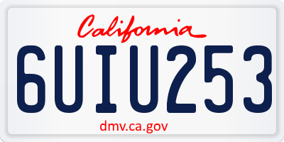 CA license plate 6UIU253
