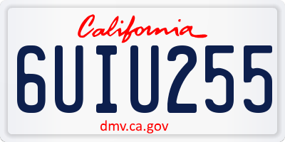 CA license plate 6UIU255