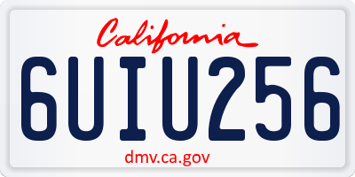 CA license plate 6UIU256