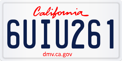 CA license plate 6UIU261