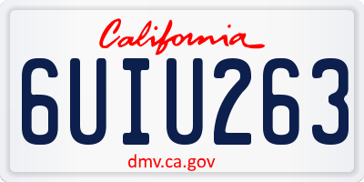 CA license plate 6UIU263