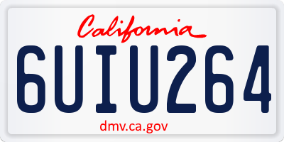 CA license plate 6UIU264